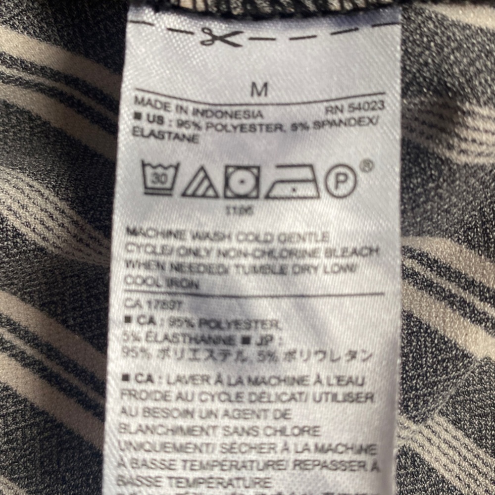 Banana Republic Factory Black and White Striped Asymmetrical Hem Dress - Picture 9 of 12